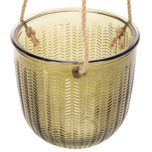 Pot de fleurs/lanterne suspendue en verre, violet/vert, 14 cm, lot de 2 | Floristik24.be