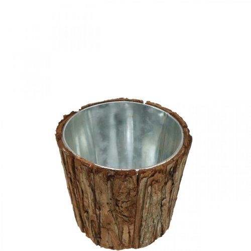 Article Jardinière, cache-pot haut, décoration écorce d&#39;arbre Ø14cm H12.5cm