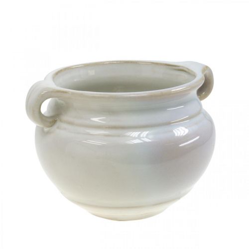 Article Cache-pot avec anse cache-pot en céramique blanc Ø10cm