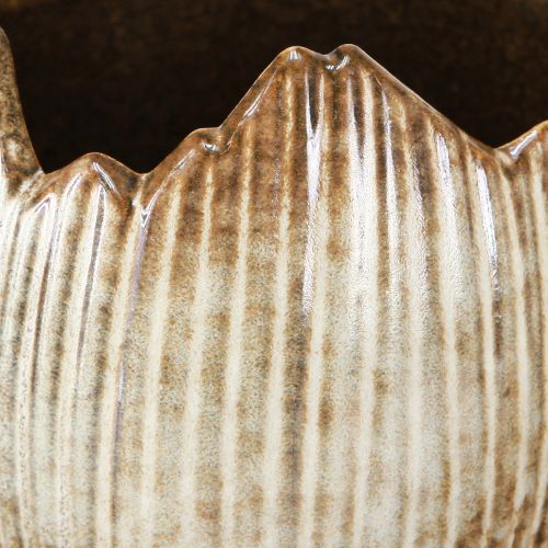 Article Pot de fleurs en céramique œuf cassé crème marron Ø11,5 cm 2 pcs