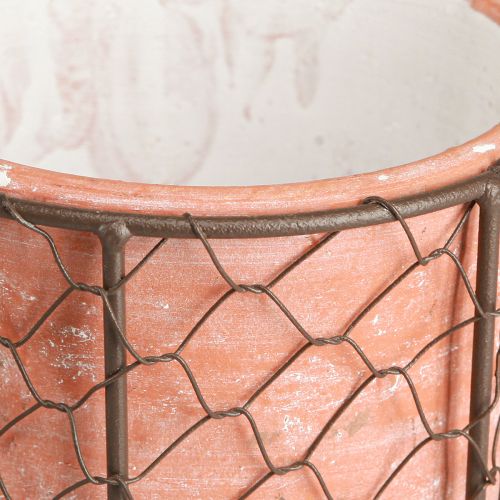Article Pot de fleur panier en maille céramique métal marron Ø30cm H11,5cm