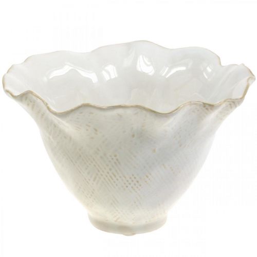 Article Pot de fleurs en céramique, pot de fleurs, pot de fleurs blanc Ø19cm