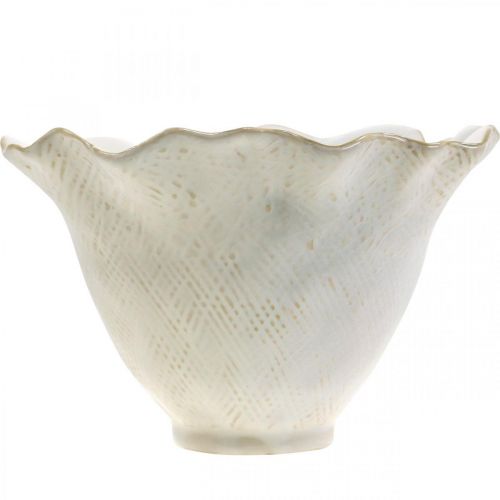 Article Pot de fleurs en céramique, pot de fleurs, pot de fleurs blanc Ø19cm