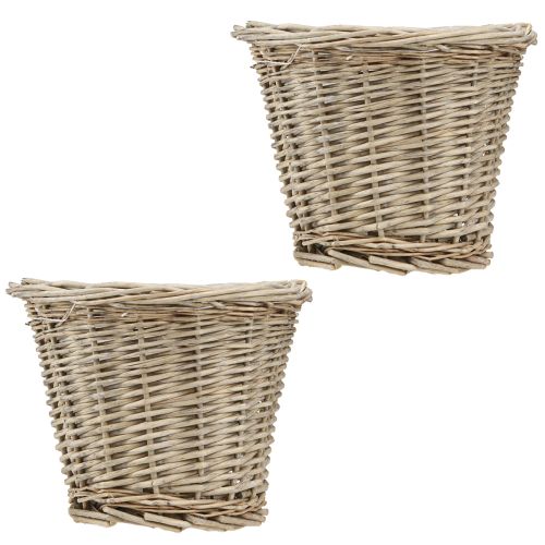Article Pot de fleur panier saule naturel gris blanc Ø20cm H16cm 2pcs