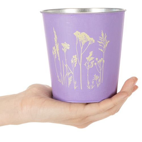 Pot de fleurs rond aux couleurs pastel, orné de motifs floraux, pour plantes d'intérieur, 12 cm, lot de 3. | Floristik24.be