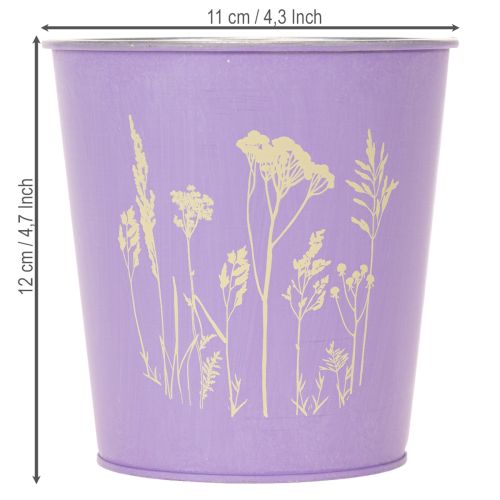Pot de fleurs rond aux couleurs pastel, orné de motifs floraux, pour plantes d'intérieur, 12 cm, lot de 3. | Floristik24.be