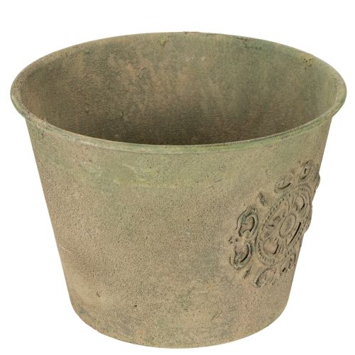 Article Pot de fleurs en métal, vert, vintage, Ø 22 cm – 13,5 cm, lot de 3