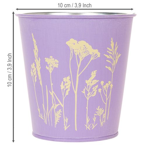 Set de 3 cache-pots métalliques motifs floraux pastel 10 cm | Floristik24.be