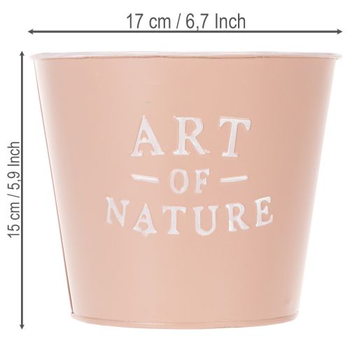 Article Pot de fleurs en zinc Art of Nature, rose antique, Ø 17,5 cm H 15 cm