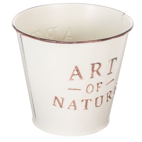 Pot de fleurs en zinc, couleur crème, Ø15cm H13,5cm | Floristik24.be