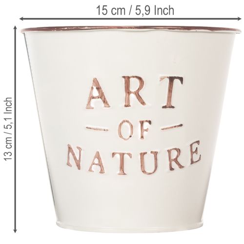 Pot de fleurs en zinc, couleur crème, Ø15cm H13,5cm | Floristik24.be