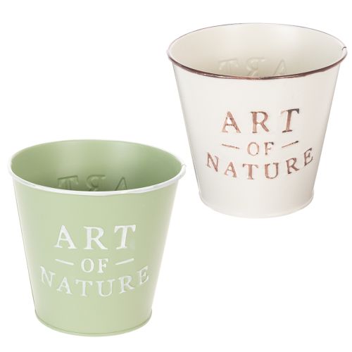 Lot de 2 cache-pots décoratifs en métal "Art of Nature" 15 cm multicolores