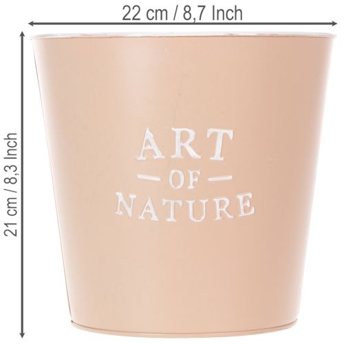 Article Pot de fleurs en zinc, jardinière en métal, rose antique, Ø 22 cm H 21 cm