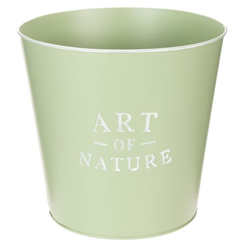 Article Pot de fleurs en zinc, jardinière en métal, vert menthe, Ø 22 cm, H 21 cm
