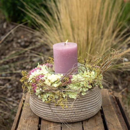 Floristik24 Cache-pot bol bohème motif tressé céramique Ø26cm H10cm