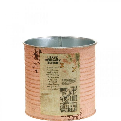 Floristik24 Cache-pot décoratif métal saumon métal décoration estivale Ø11cm H10.5cm