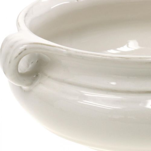 Floristik24 Pot de Fleurs avec Anse Jardinière Pot de Fleurs en Céramique Blanc Ø22cm