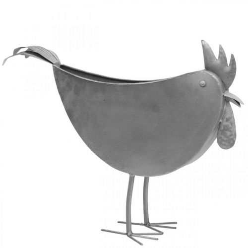 Cache-pot poulet métal oiseau zinc décoration métal 51×16×37cm