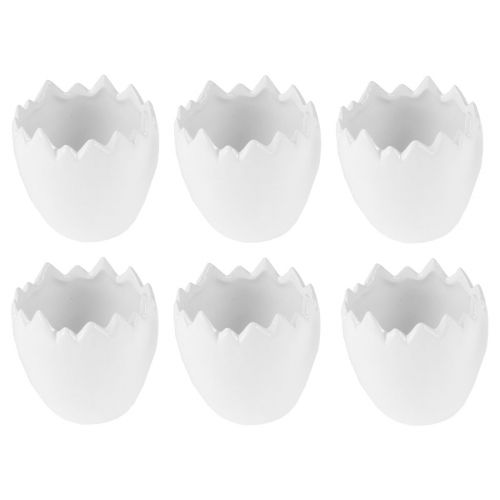 Floristik24 Pot de fleur jardinière blanc d'oeuf en céramique Ø8cm H8.5cm 6 pcs