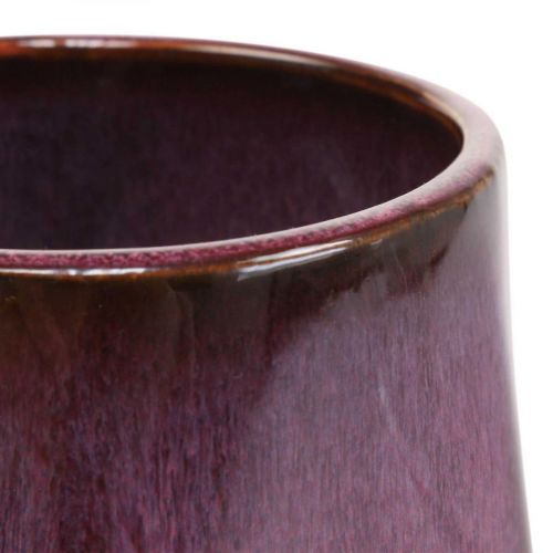 Floristik24 Pot de Fleur Jardinière Céramique Rouge Hexagonal Ø18cm H15cm