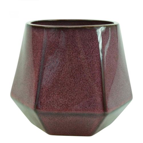 Floristik24 Cache-Pot Jardinière Céramique Rouge Hexagonal Ø14cm H12cm