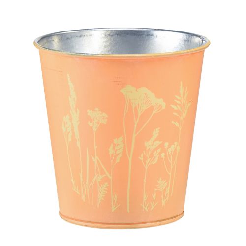 Pot de fleur jardinière métal pêche Ø10,5cm H10,5cm