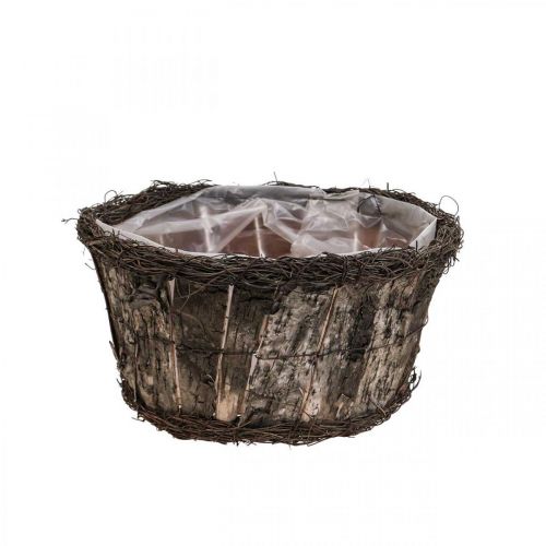 Floristik24 Cache-Pot Cache-pot Rond Bouleau Ecorce Vignes Ø28cm H15cm