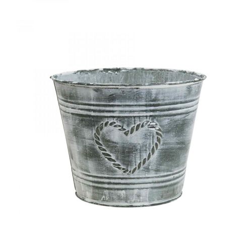 Article Cache-pot shabby chic cache-pot métal coeur Ø17cm H13.5cm