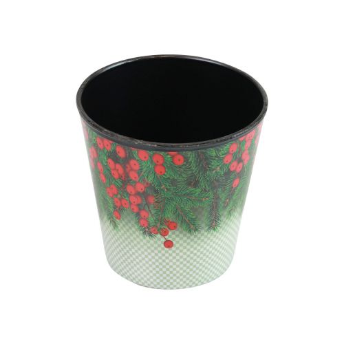Floristik24 Pot de fleurs Jardinière de Noël seau Ilex Ø11cm H10,5cm