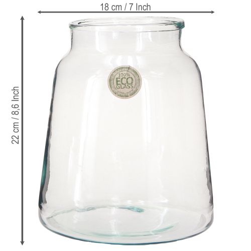 Article Vase à fleurs en verre transparent, décoration de table, Ø18cm H22cm