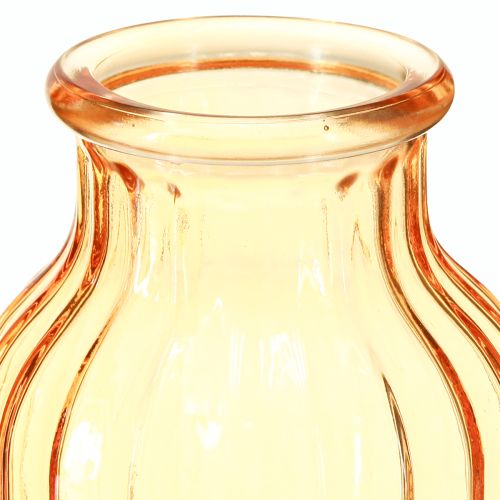 Article Vase à fleurs en verre orange design rétro Ø11cm H14.5cm 2pcs