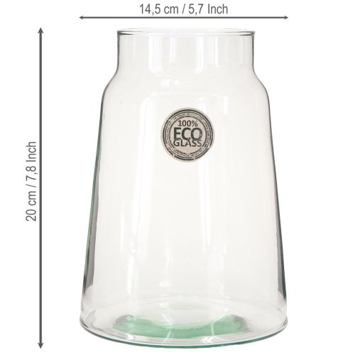 Article Vase à fleurs en verre transparent pour décoration en verre H20cm