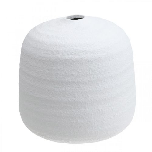 Vase à fleurs, vase en céramique, vase décoratif blanc Ø19cm H18cm