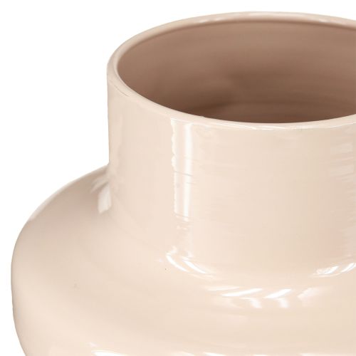 Article Vase à fleurs en métal émaillé marron cappuccino Ø17cm H23cm