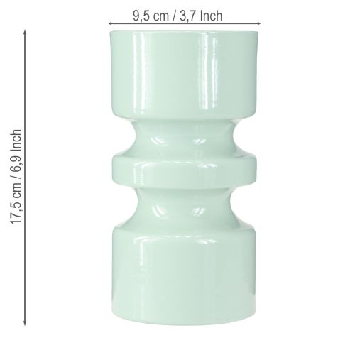 Article Vase à Fleurs en Métal émaillé Vert Menthe Ø9cm H17.5cm