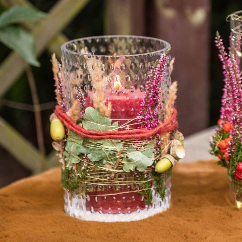 Article Vase à fleurs, vase en verre, verre à bougie, lanterne en verre Ø11,5cm H18,5cm