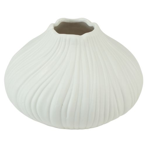 Floristik24 Vase à fleurs forme oignon céramique blanc Ø13cm H13,5cm 2pcs