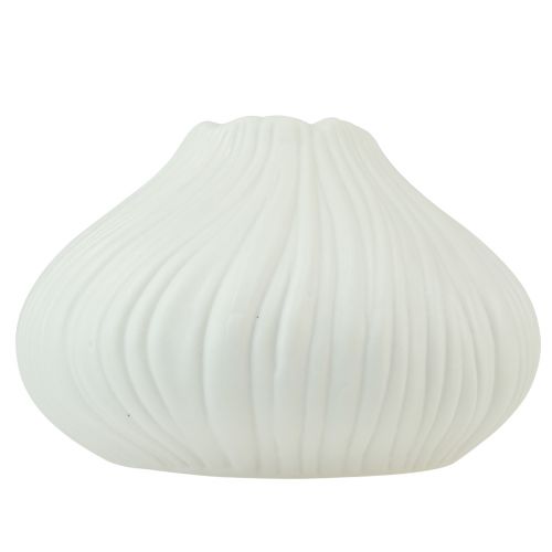 Article Vase à fleurs forme oignon céramique blanc Ø13cm H13,5cm 2pcs