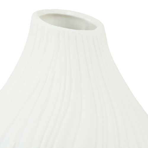 Article Vase à fleurs forme oignon céramique blanc Ø13cm H13,5cm 2pcs
