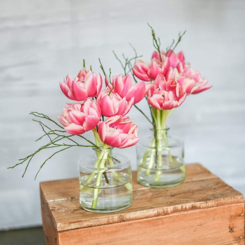 Floristik24 Vase à fleur, bougeoir, pot en verre transparent H10,5cm Ø9cm