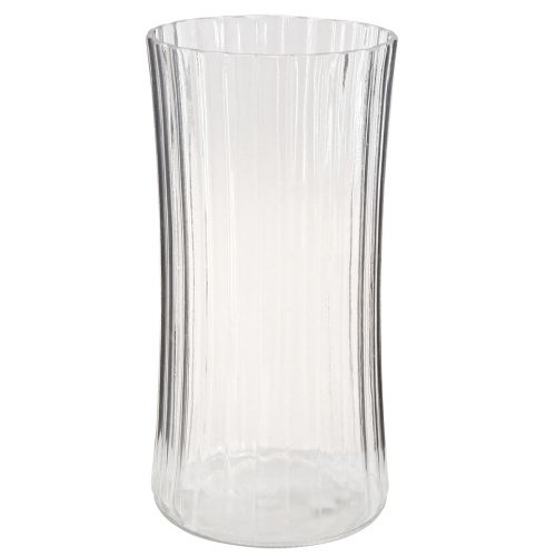 Floristik24 Vases à fleurs en verre vase rétro clair Ø12cm H24cm 2pcs