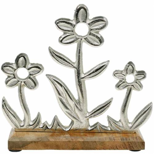Floristik24 Décoration de printemps fleur pré base manguier support de table en bois décoration