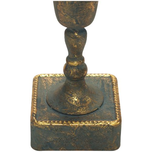 Floristik24 Vase de sol métal doré gris aspect antique Ø15,5cm H57cm