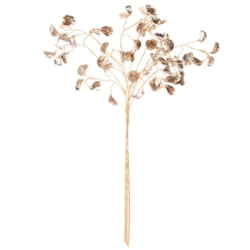 Branche de haricot fleuri métallisée, plante artificielle de Noël, 80 cm, lot de 3 | Floristik24.be