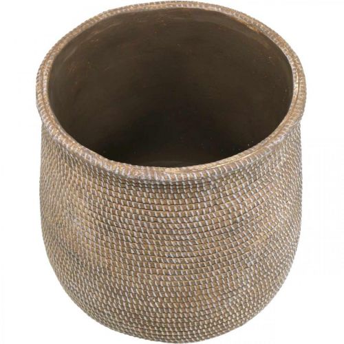 Floristik24 Pot de fleurs Boho en céramique grand aspect tressé Ø21,5cm H24cm