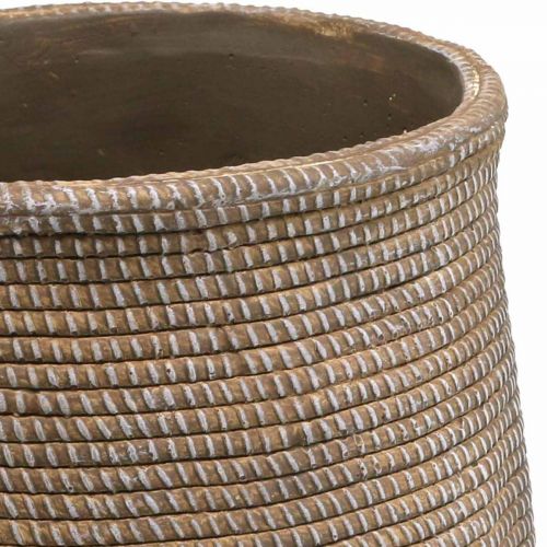 Floristik24 Pot de fleurs Boho en céramique grand aspect tressé Ø21,5cm H24cm