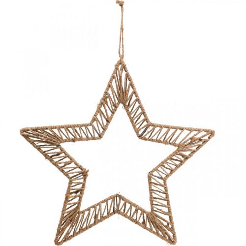 Floristik24 Style bohème, bague déco Noël, bague déco étoile L40cm