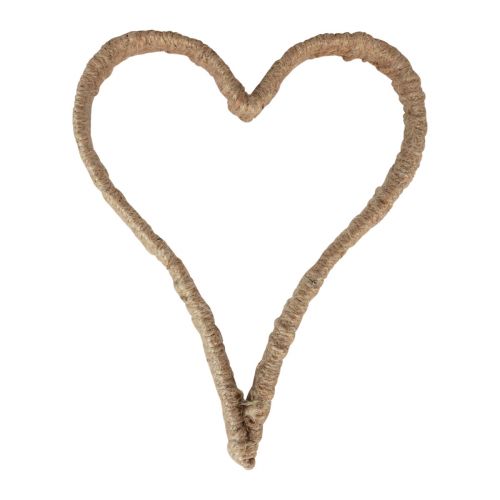 Article Style Boho, anneau en métal coeur anneau décoratif ruban de jute 20cm 4pcs