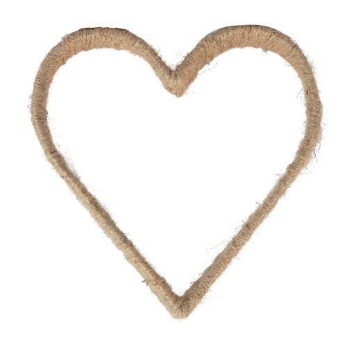 Floristik24 Style bohème, anneau métal coeur anneau décoratif ruban jute 30cm