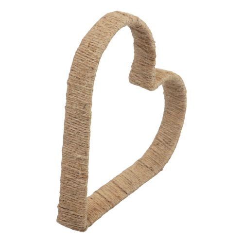 Article Style bohème, décoration anneau métal coeur ruban jute 30cm